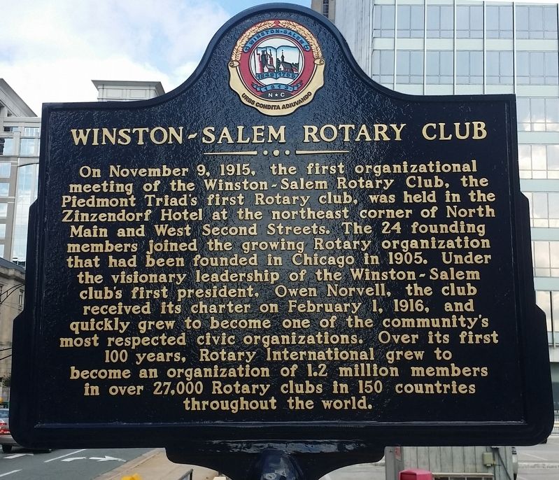 Winston-Salem Rotary Club Marker image. Click for full size.