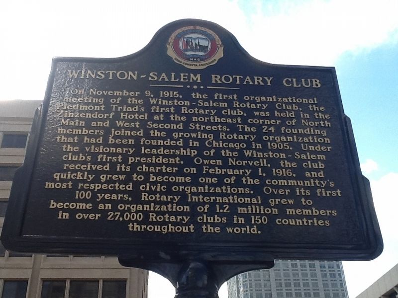 Winston-Salem Rotary Club Marker image. Click for full size.