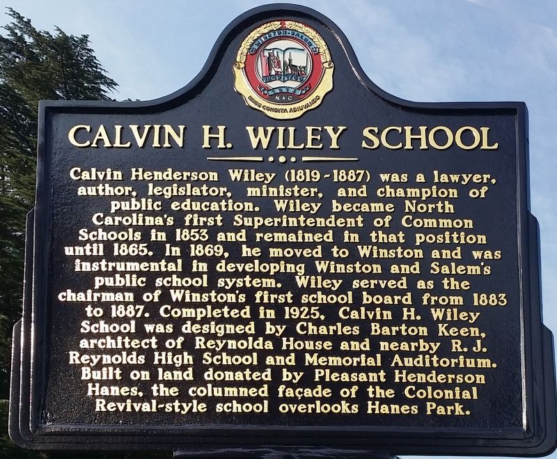 Calvin H. Wiley School Marker image. Click for full size.