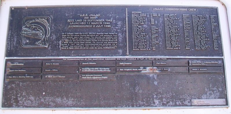 U.S.S. Jallao (SS 368) Marker image. Click for full size.