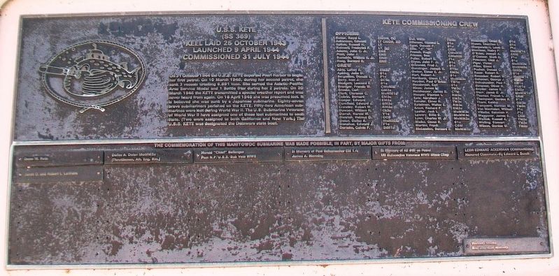 U.S.S. Kete (SS 369) Marker image. Click for full size.