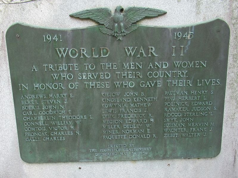 Glastonbury War II Memorial image. Click for full size.