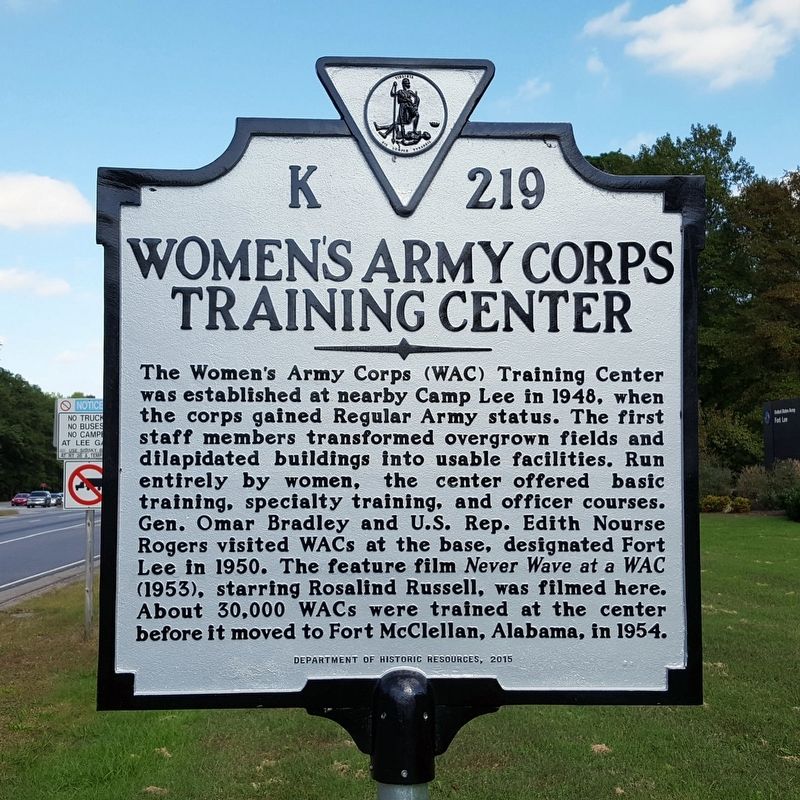 Women's Army Corps Training Center Marker image. Click for full size.