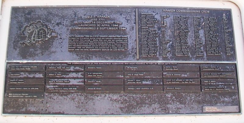 U.S.S. Kraken (SS 370) Marker. Click for full size. U.S.S. Kraken (SS 370) Marker image. Click for full size.