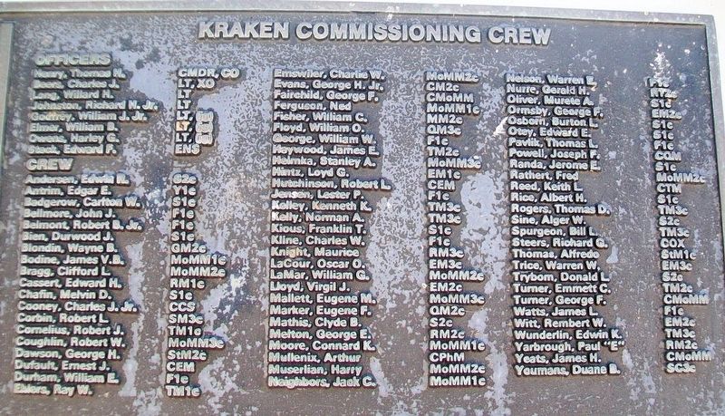 U.S.S. Kraken (SS 370) Crew. Click for full size. U.S.S. Kraken (SS 370) Crew image. Click for full size.