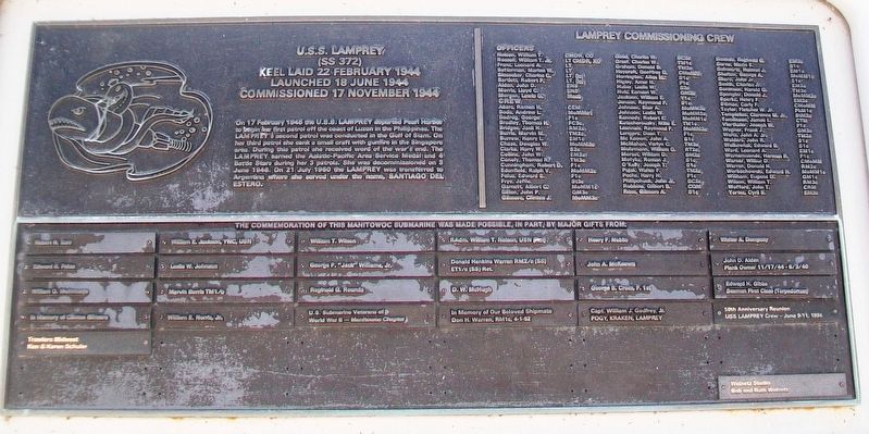U.S.S. Lamprey (SS 372) Marker. Click for full size. U.S.S. Lamprey (SS 372) Marker image. Click for full size.