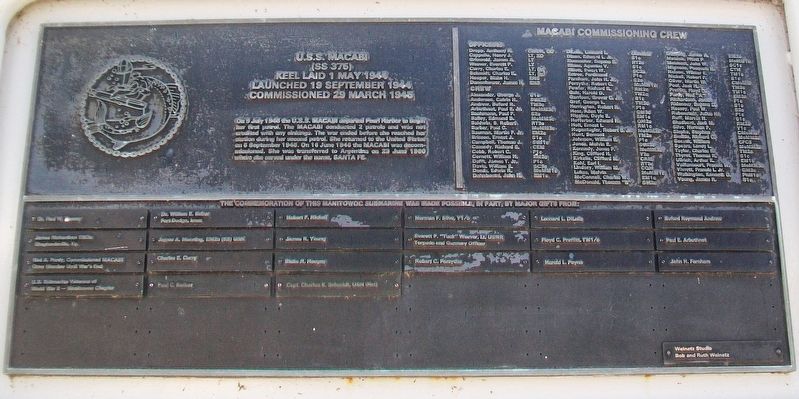 U.S.S. Macabi (SS 375) Marker image. Click for full size.