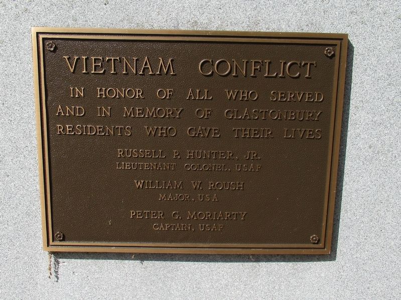 Glastonbury Vietnam Conflict Memorial. Click for full size. Glastonbury Vietnam Conflict Memorial image. Click for full size.