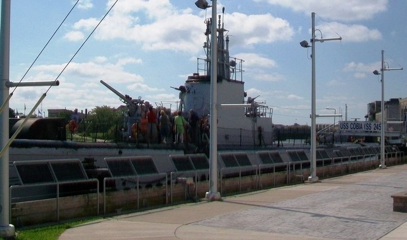 Manitowoc Submarines Memorial Markers at USS <i>Cobia</i> image. Click for full size.