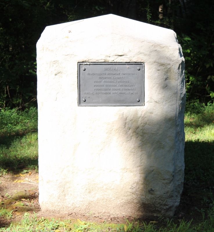 17th Indiana (Mounted) Infantry Marker image. Click for full size.