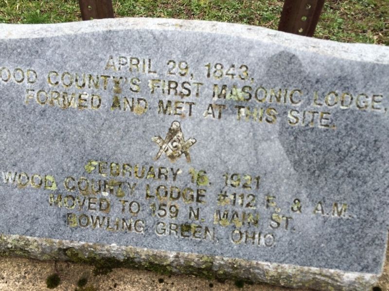 Wood County's First Masonic Lodge Marker image. Click for full size.