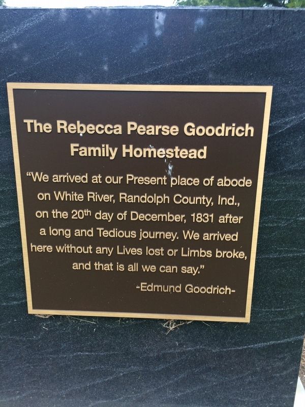 The Rebecca Pearse Goodrich Family Homestead Marker image. Click for full size.