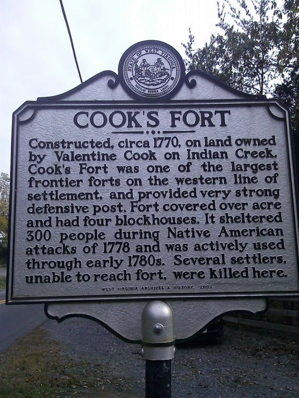 Cook's Fort Marker image. Click for full size.