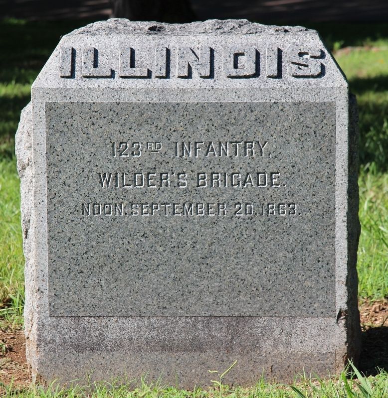 123rd Illinois Infantry Marker. Click for full size. 123rd Illinois Infantry Marker image. Click for full size.