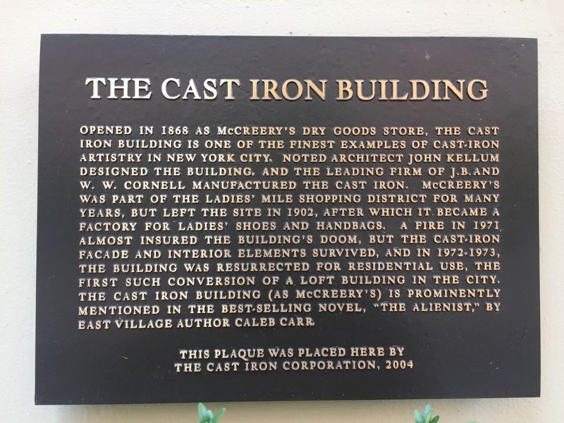 The Cast Iron Building Marker. Click for full size. The Cast Iron Building Marker image. Click for full size.