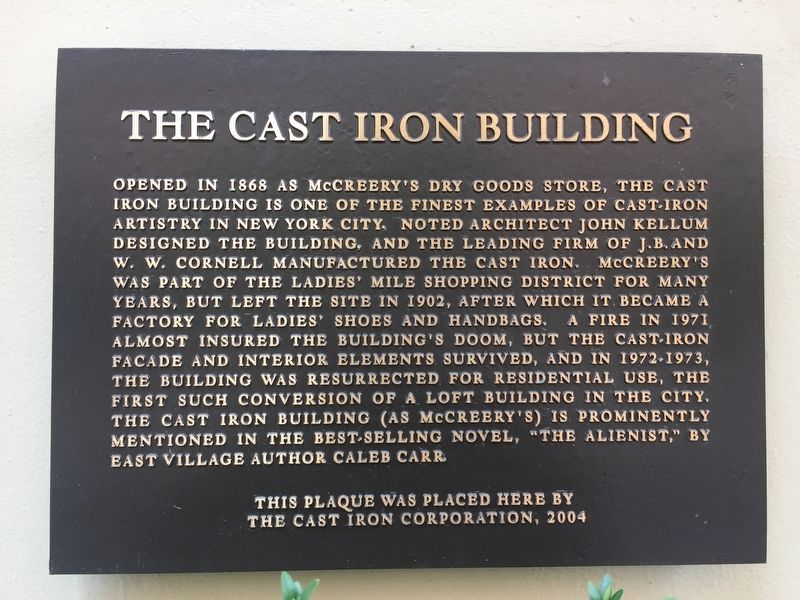 The Cast Iron Building Marker image. Click for full size.