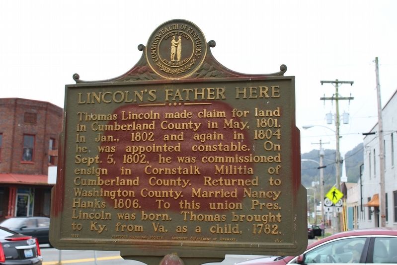 Lincoln's Father Here Marker. Click for full size. Lincoln's Father Here Marker image. Click for full size.