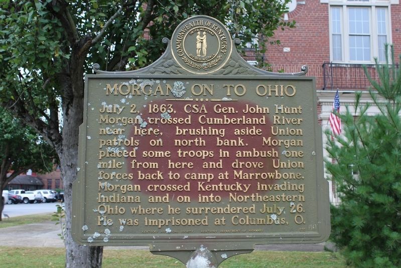Morgan On To Ohio Marker image. Click for full size.