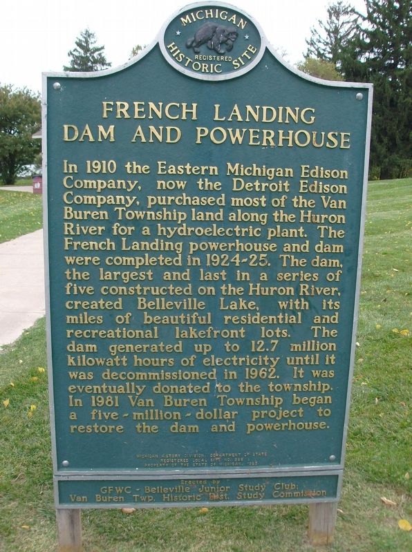 French Landing Dam and Powerhouse Marker image. Click for full size.