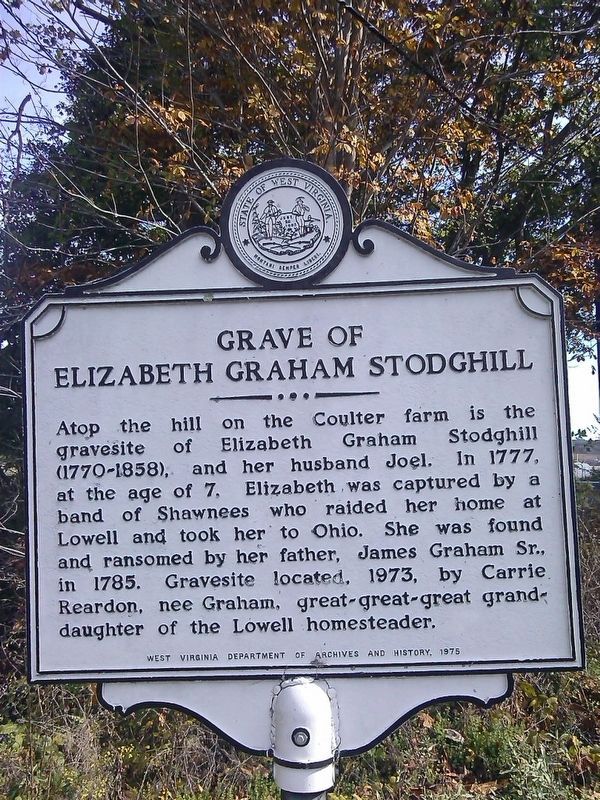 Grave of Elizabeth Graham Stodghill Marker. Click for full size. Grave of Elizabeth Graham Stodghill Marker image. Click for full size.