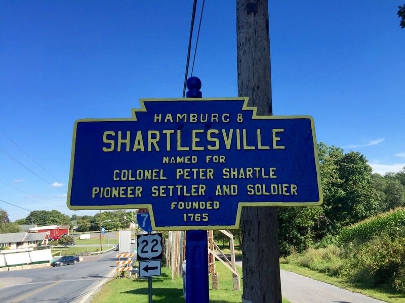 Shartlesville Marker. Click for full size. Shartlesville Marker image. Click for full size.