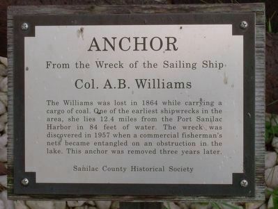 Col. A.B. Williams Anchor Marker image. Click for full size.