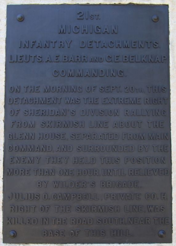 21st Michigan Infantry Detachments Marker image. Click for full size.