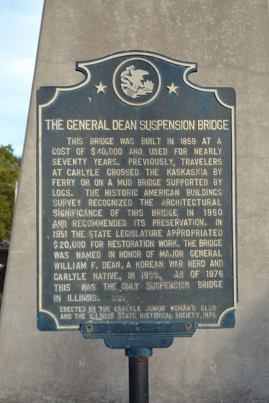 The General Dean Suspension Bridge Marker image. Click for full size.