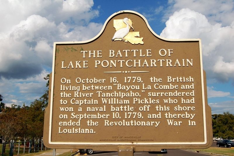Battle of Lake Pontchartrain Marker image. Click for full size.