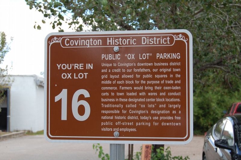 Public "Ox Lot" Parking Marker image. Click for full size.