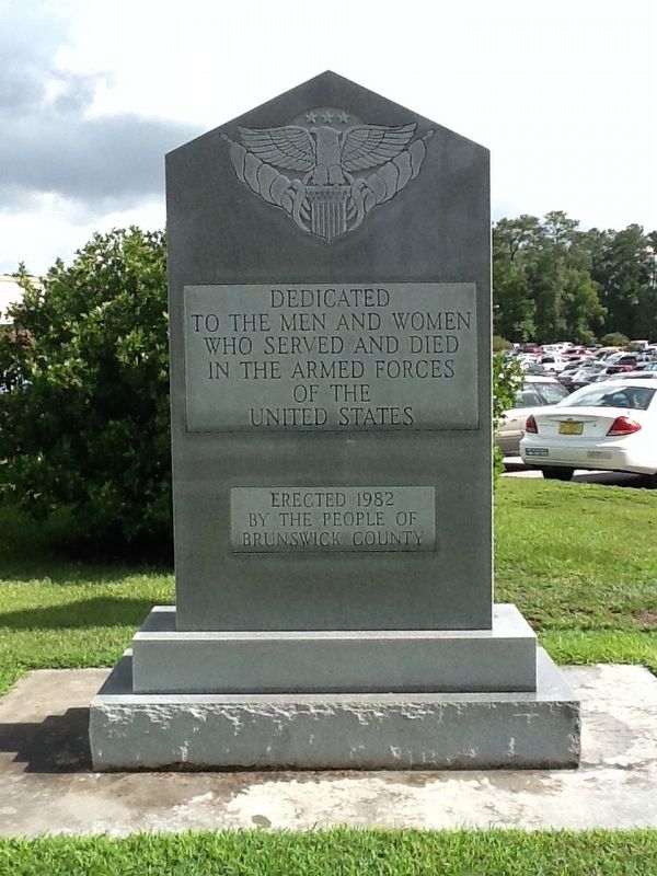 Brunswick County War Veterans Memorial Marker image. Click for full size.