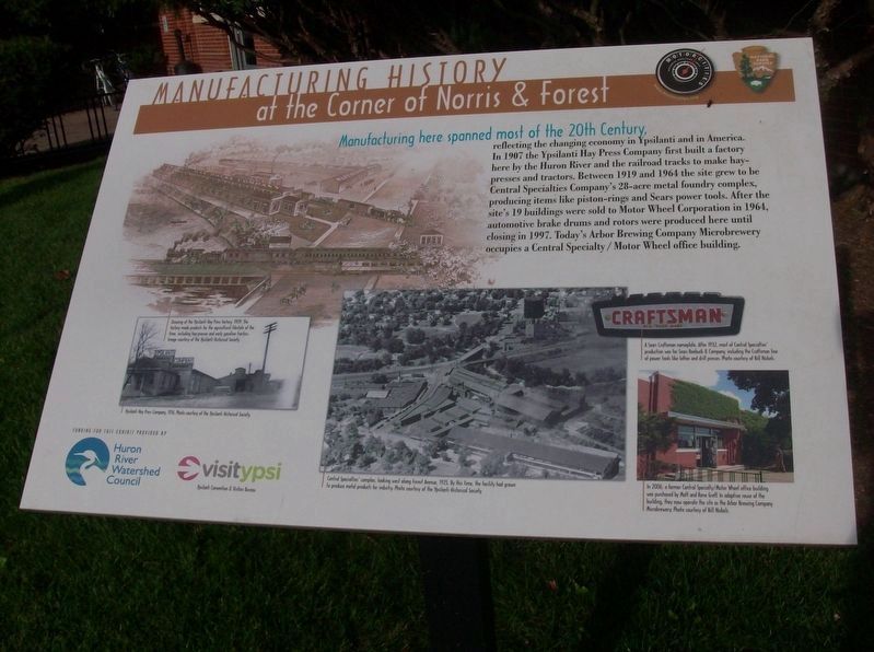 Manufacturing History at the Corner of Norris & Forest Marker. Click for full size. Manufacturing History at the Corner of Norris & Forest Marker image. Click for full size.
