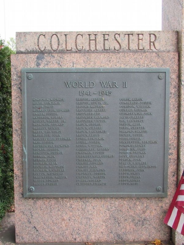 Colchester World War II - Korean Conflict Monument image. Click for full size.