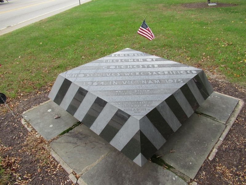 Colchester Vietnam Veterans Monument. Click for full size. Colchester Vietnam Veterans Monument image. Click for full size.