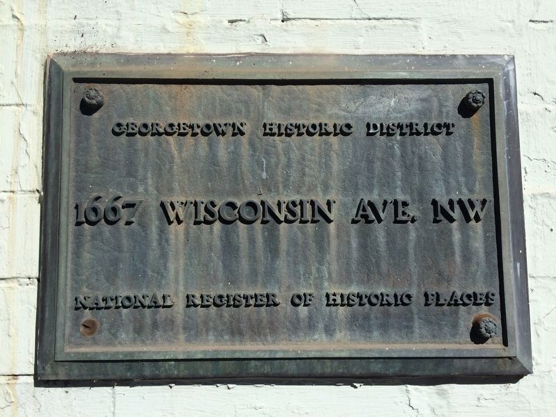 1667 Wisconsin Ave. NW Marker. Click for full size. 1667 Wisconsin Ave. NW Marker image. Click for full size.