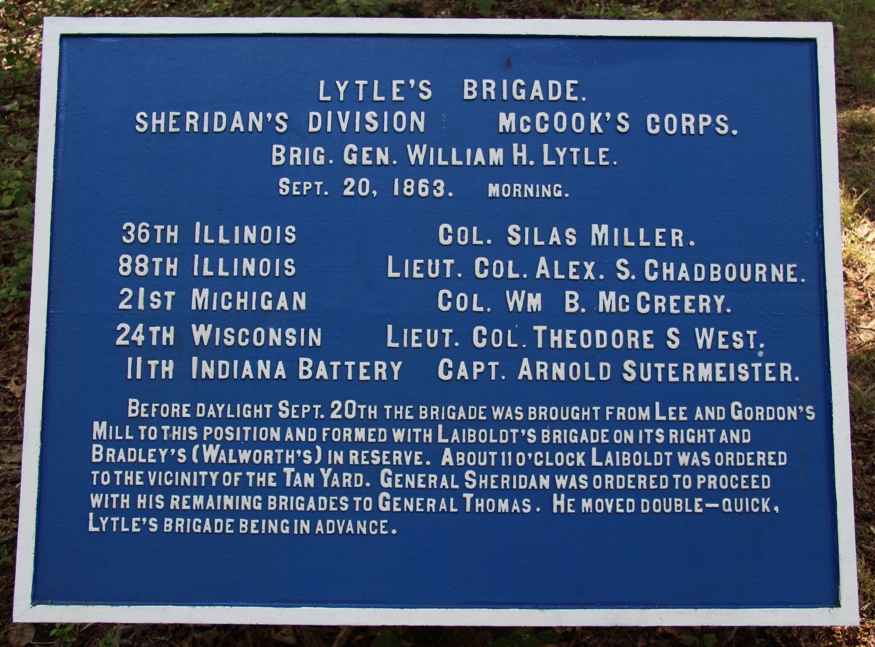 Lytle's Brigade Marker image. Click for full size.
