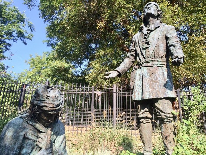Statue of Chief Whitepath (standing). image. Click for full size.