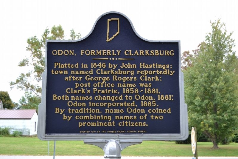 Odon, Formerly Clarksburg Marker image. Click for full size.