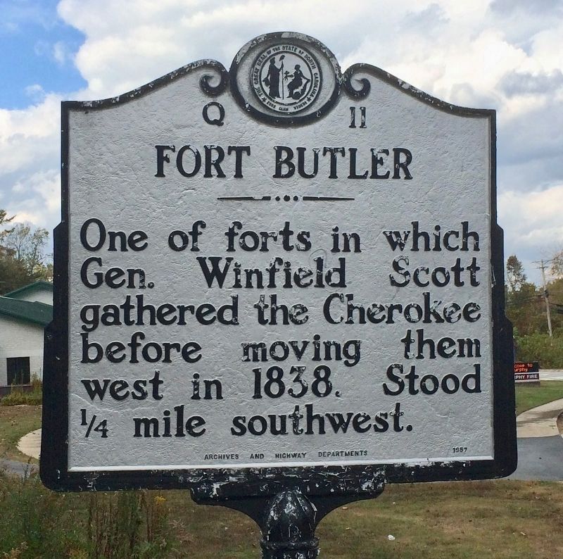 Another nearby Fort Butler Marker located on Hiwassee Street near firehouse. image. Click for full size.