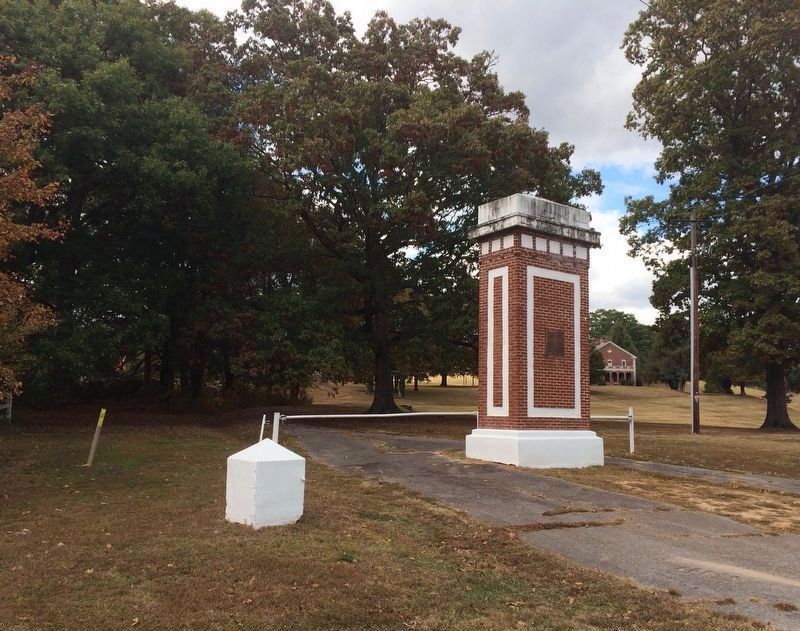 The marker mentions the Rabun Gap-Nacoochee School Campus in the far background. image. Click for full size.