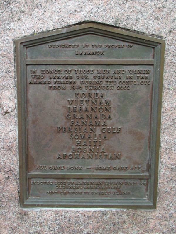 Lebanon Veterans Monument. Click for full size. Lebanon Veterans Monument image. Click for full size.