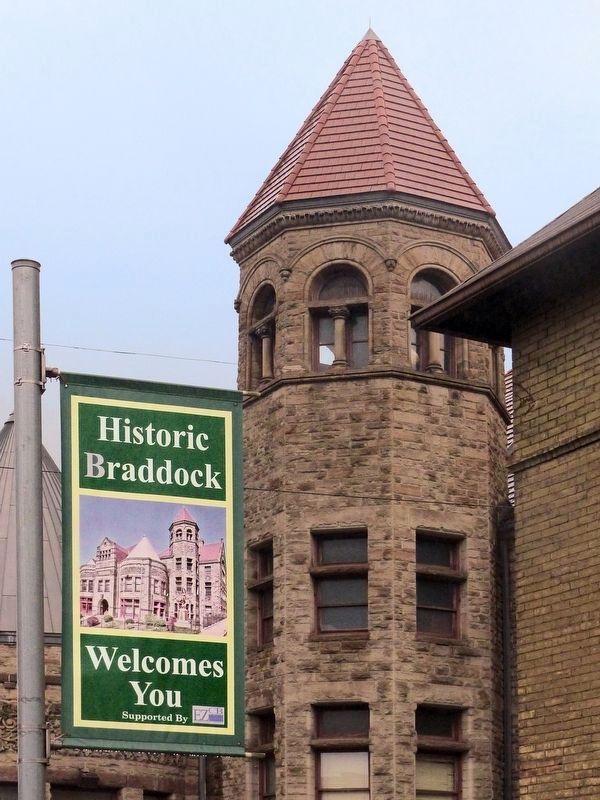 Carnegie Library<br>Historic Braddock Welcomes You image. Click for full size.