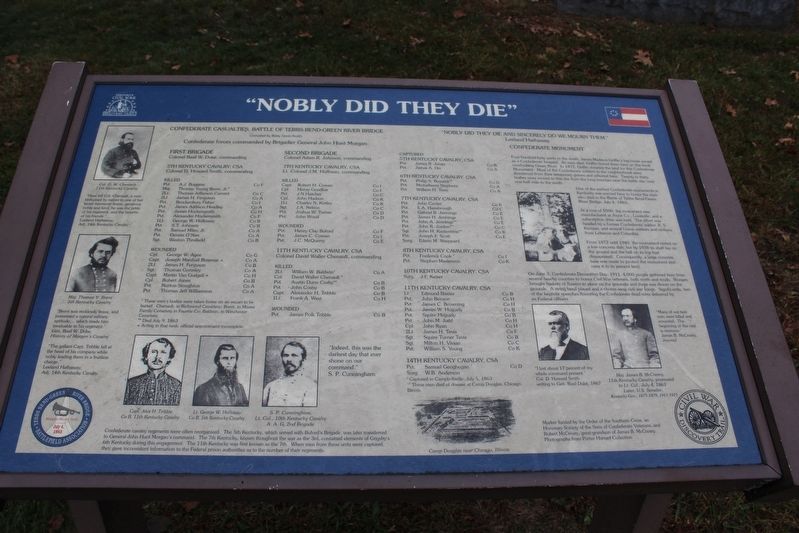 "Nobly Did They Die" Marker. Click for full size. "Nobly Did They Die" Marker image. Click for full size.