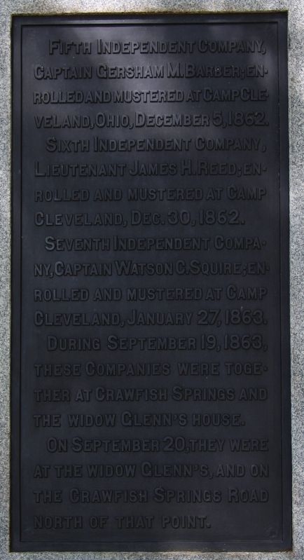 1st Battalion, Ohio Sharpshooters Marker. Click for full size. 1st Battalion, Ohio Sharpshooters Marker image. Click for full size.