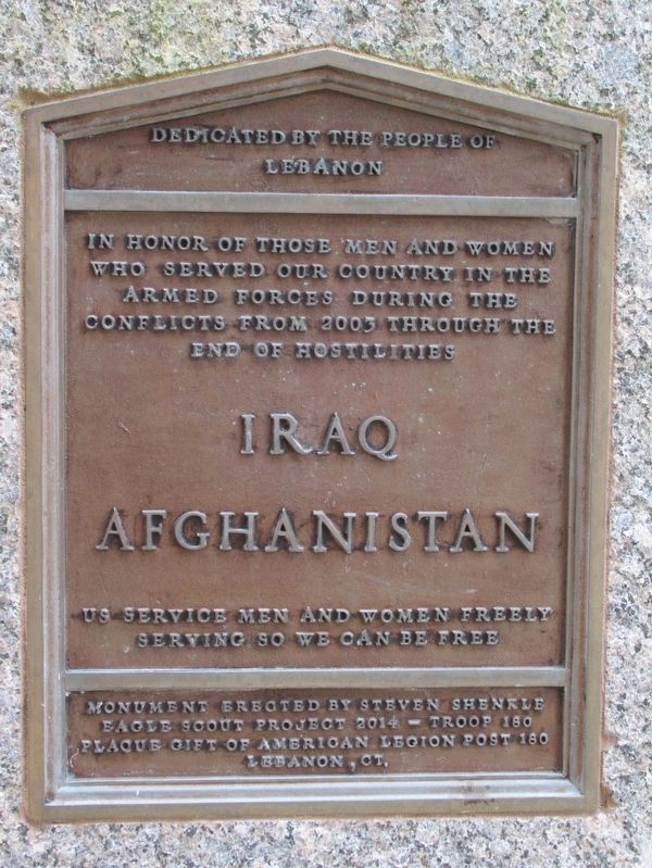 Lebanon Iraq Afghanistan Veterans Monument. Click for full size. Lebanon Iraq Afghanistan Veterans Monument image. Click for full size.