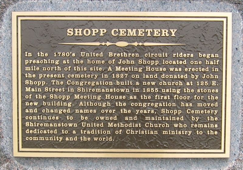 Shopp Cemetery Marker image. Click for full size.