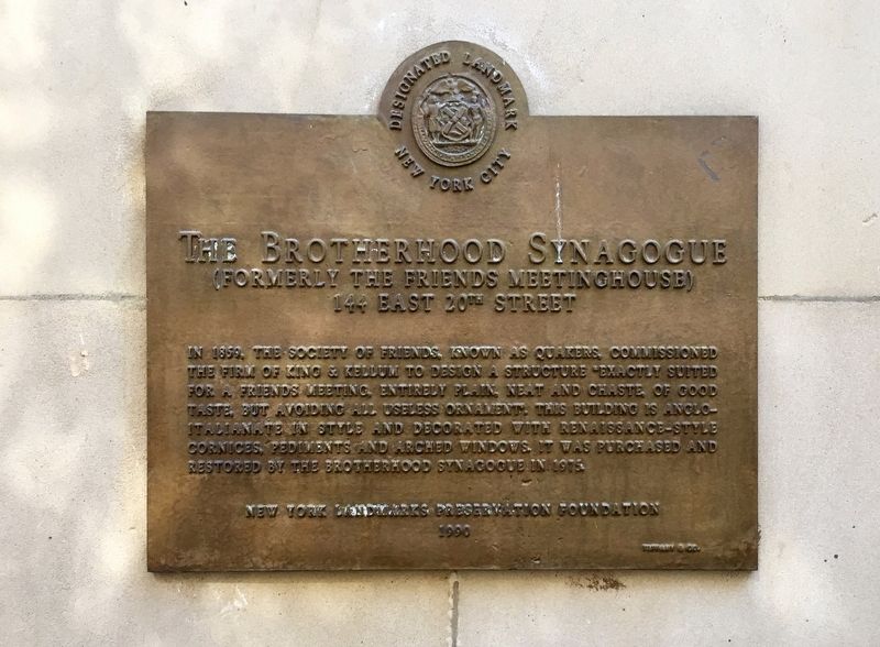 Brotherhood Synagogue Marker image. Click for full size.