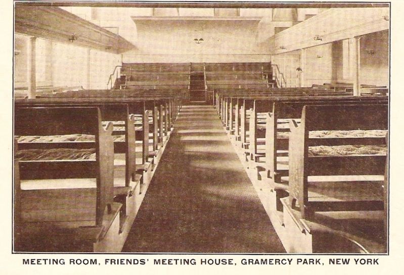 <i>Meeting Room, Friends' Meeting House, Gramercy Park, New York</i> - Postcard View. Click for full size. <i>Meeting Room, Friends' Meeting House, Gramercy Park, New York</i> - Postcard View image. Click for full size.