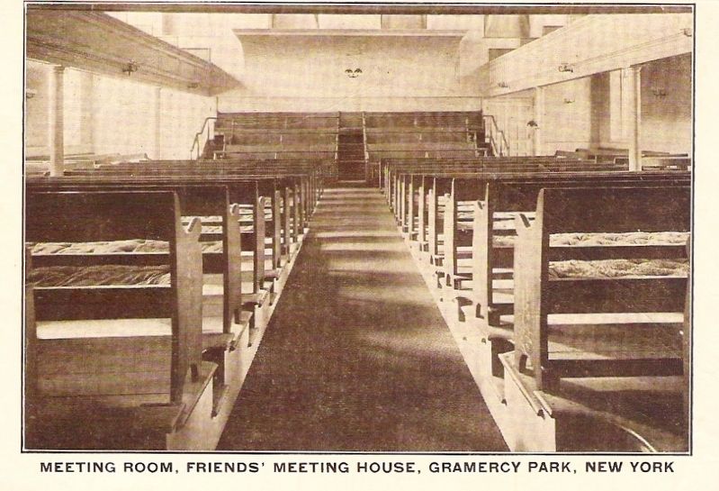 <i>Meeting Room, Friends' Meeting House, Gramercy Park, New York</i> - Postcard View image. Click for full size.
