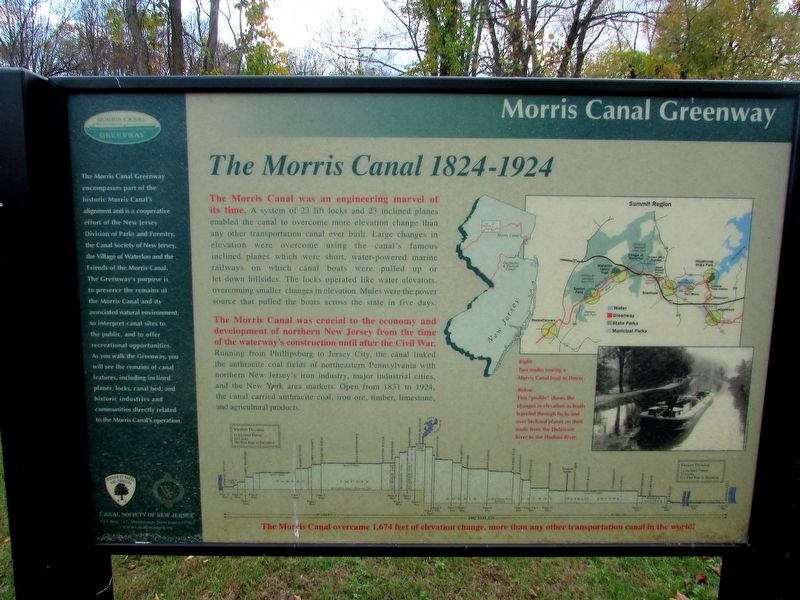 The Morris Canal 1824-1924 Marker. Click for full size. The Morris Canal 1824-1924 Marker image. Click for full size.